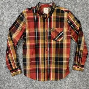 Levis Button Up Plaid Shirt Men Small Long Sleeve Button Down Cotton Blend
